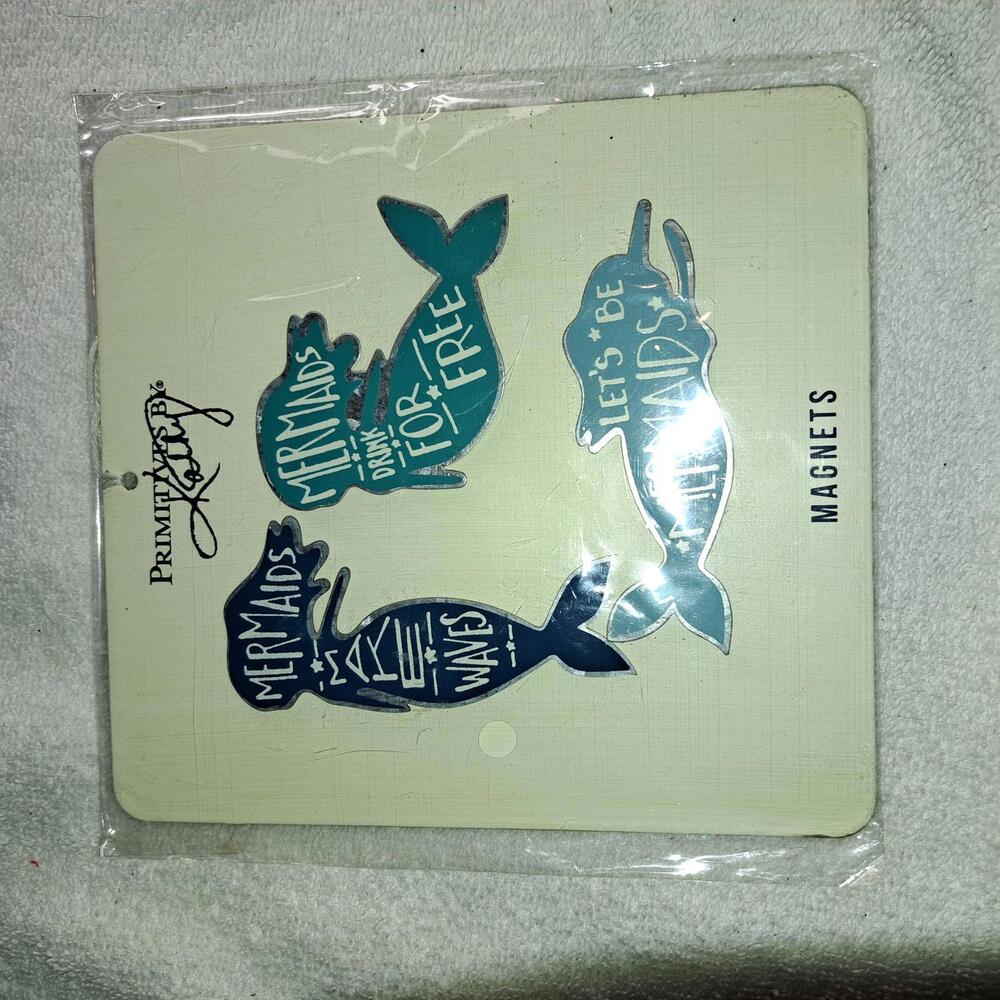 Primitives By Kathy Mermaid Magnets Set of 3